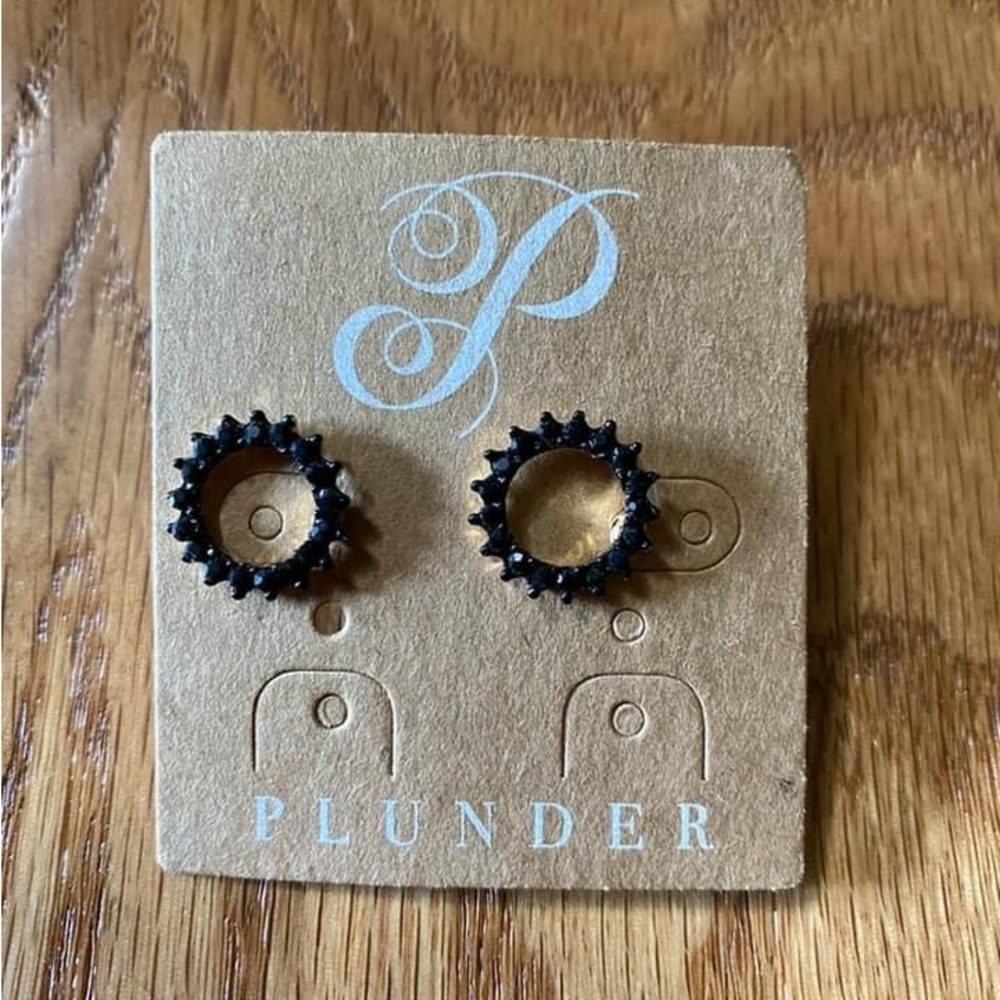 Plunder simple black earrings